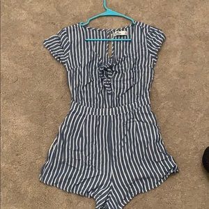 Blue striped romper for Hollister